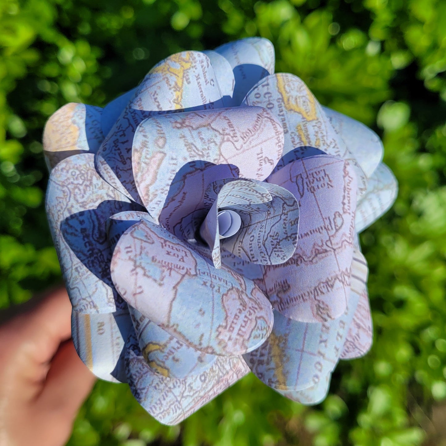 Travel Map Paper Flowers