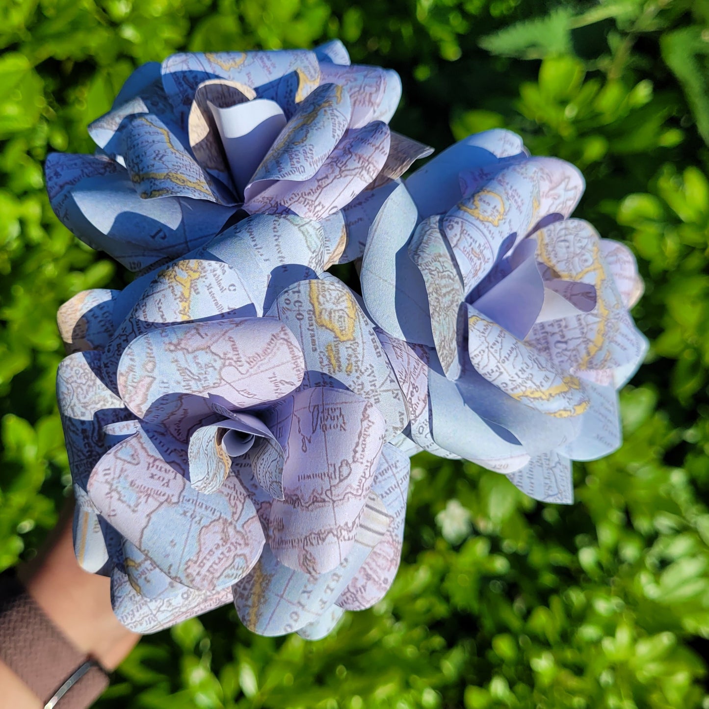 Travel Map Paper Flowers