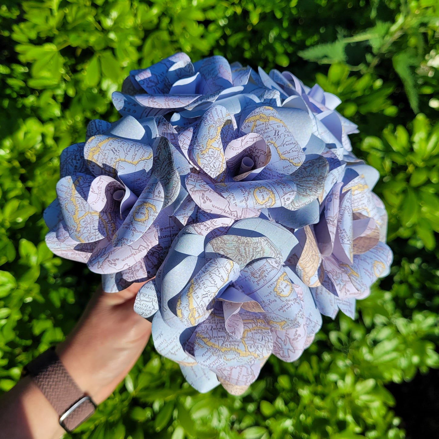 Travel Map Paper Flowers