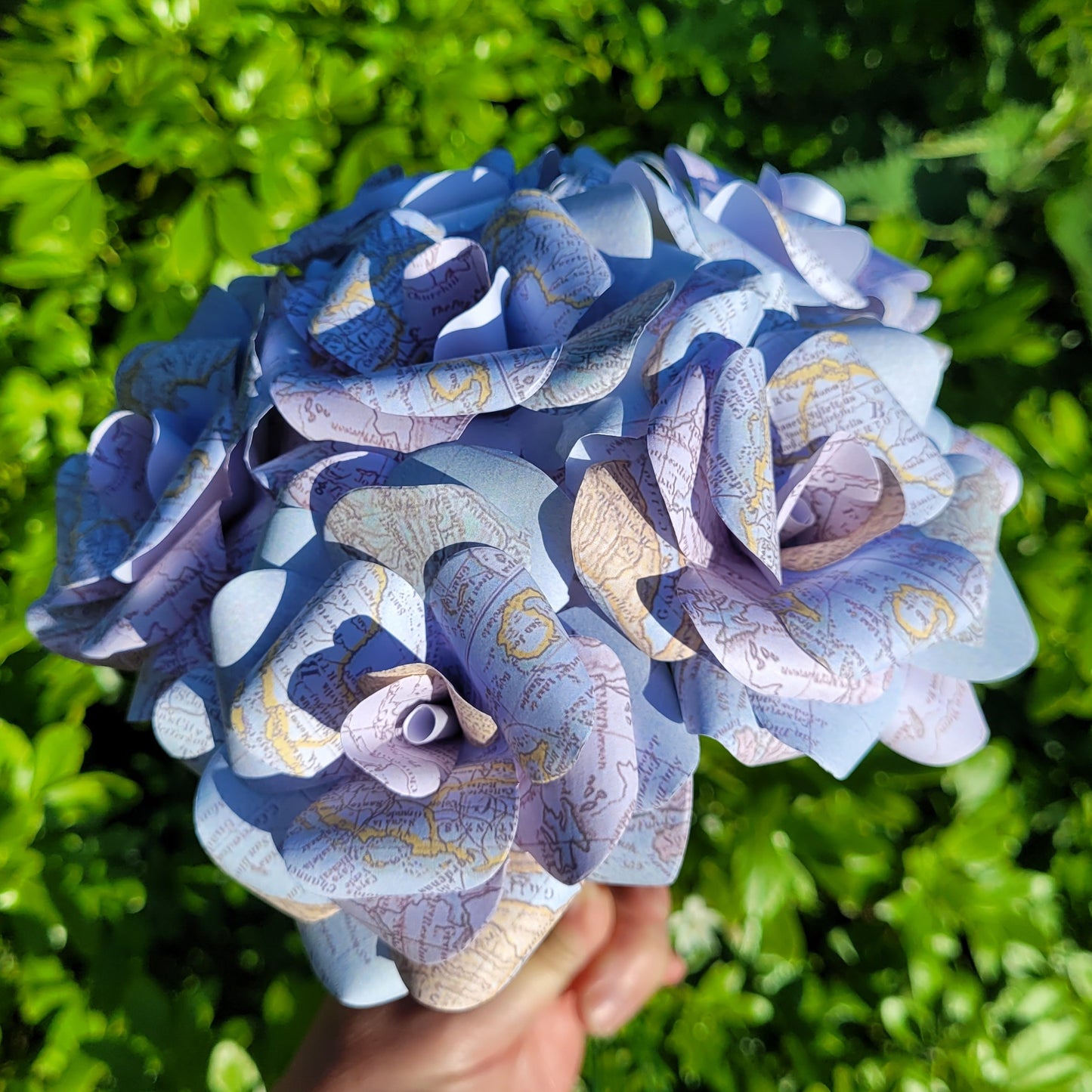 Travel Map Paper Flowers