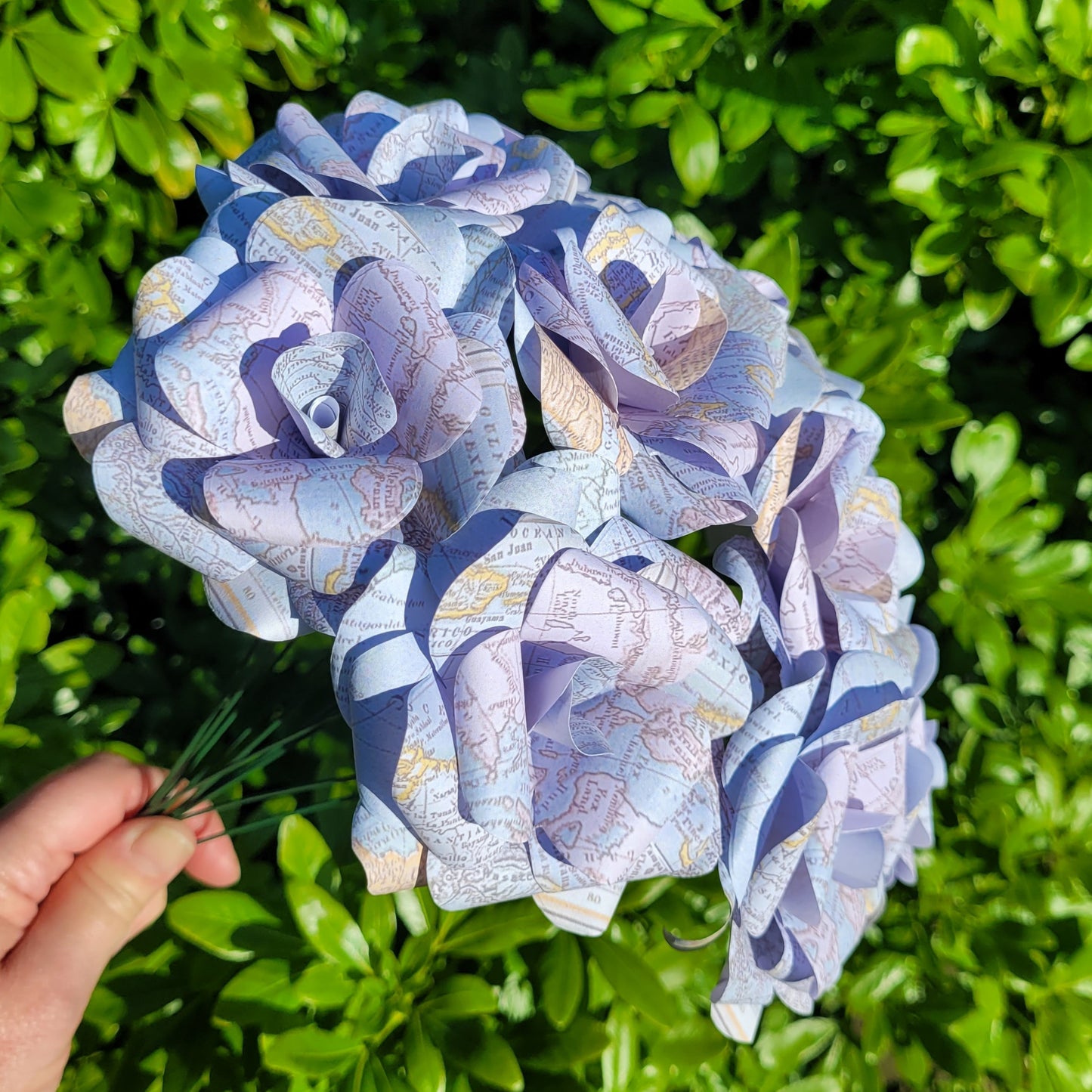 Travel Map Paper Flowers