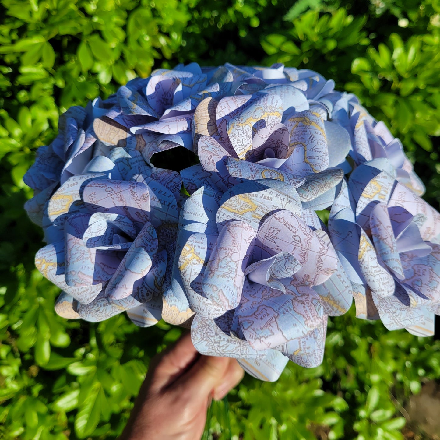 Travel Map Paper Flowers
