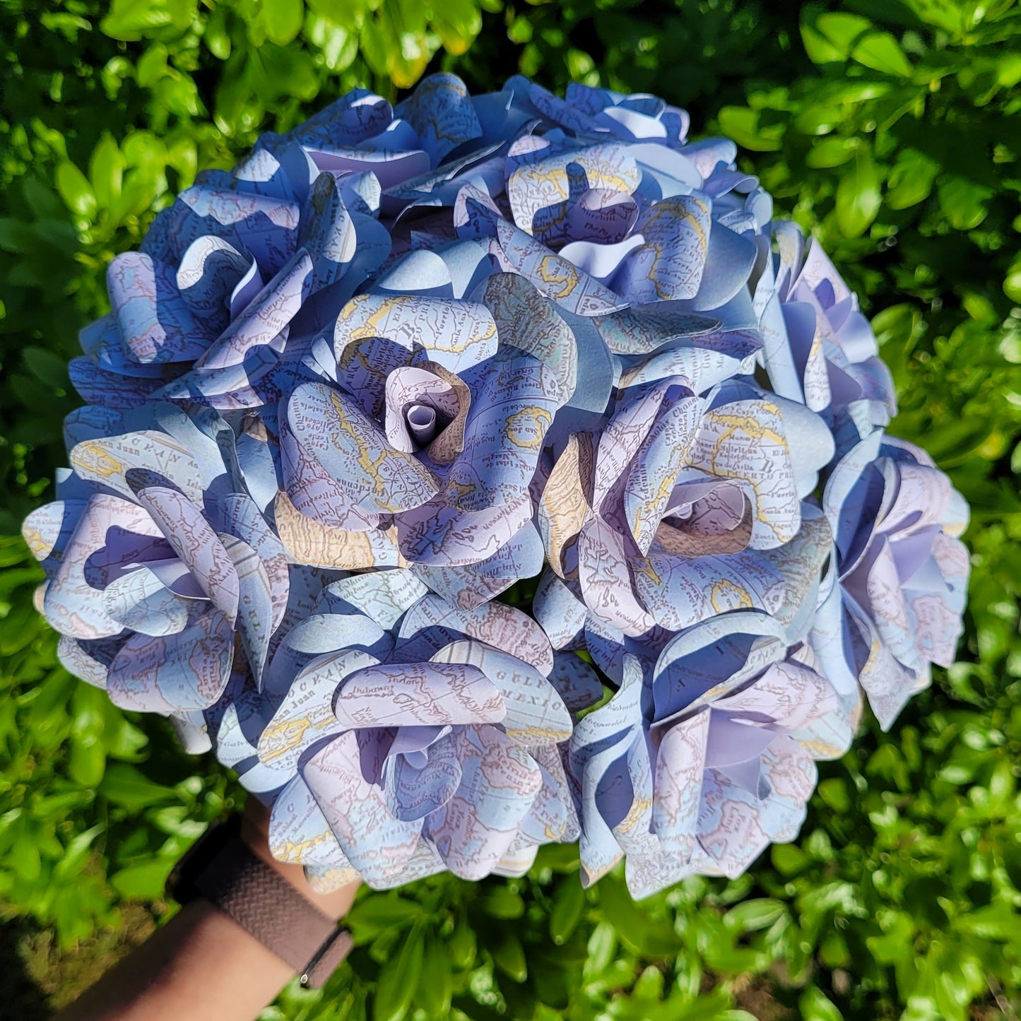 Travel Map Paper Flowers