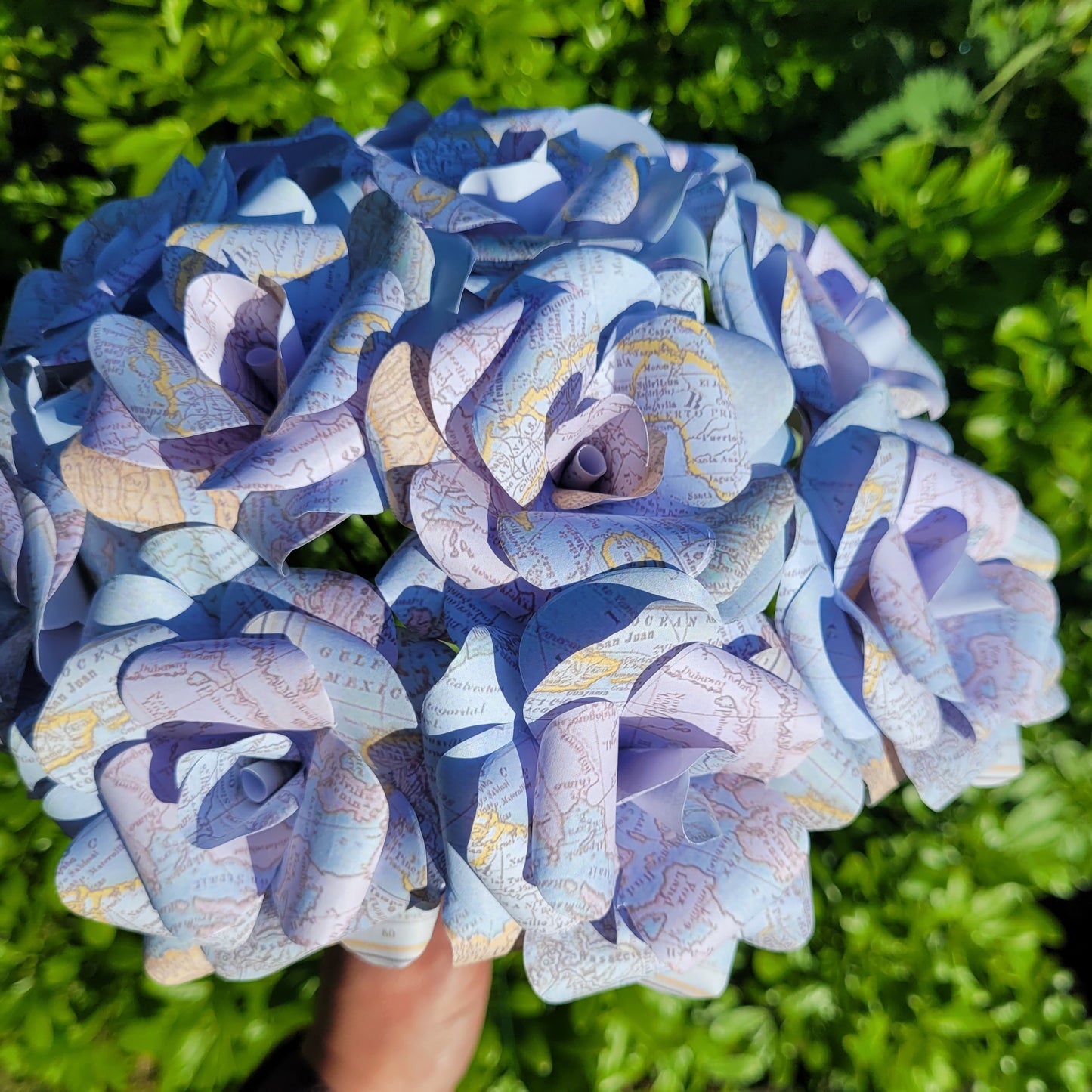 Travel Map Paper Flowers