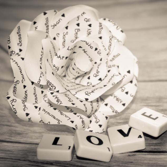 Single Personalised Message Paper Flowers