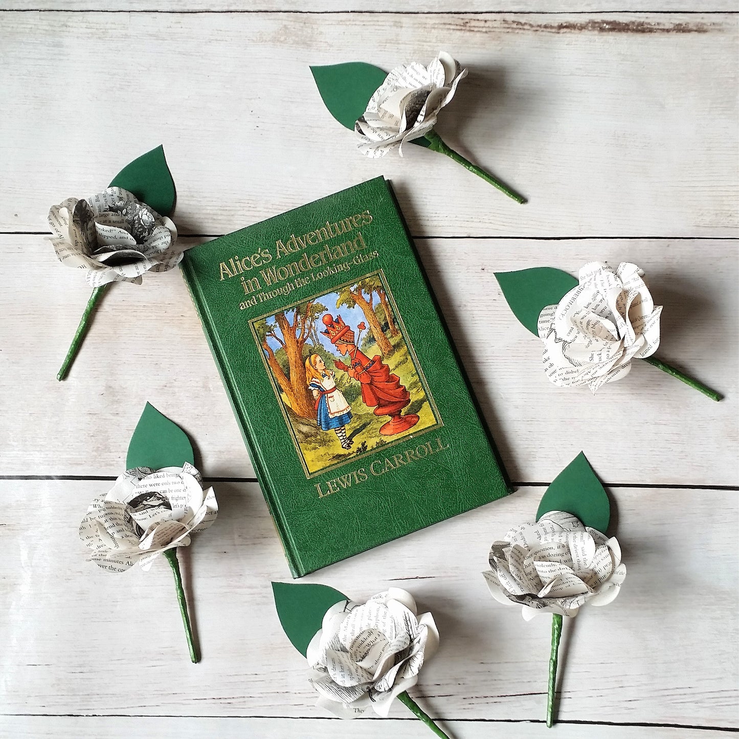 Book Paper Flower Buttonholes /Boutonnieres