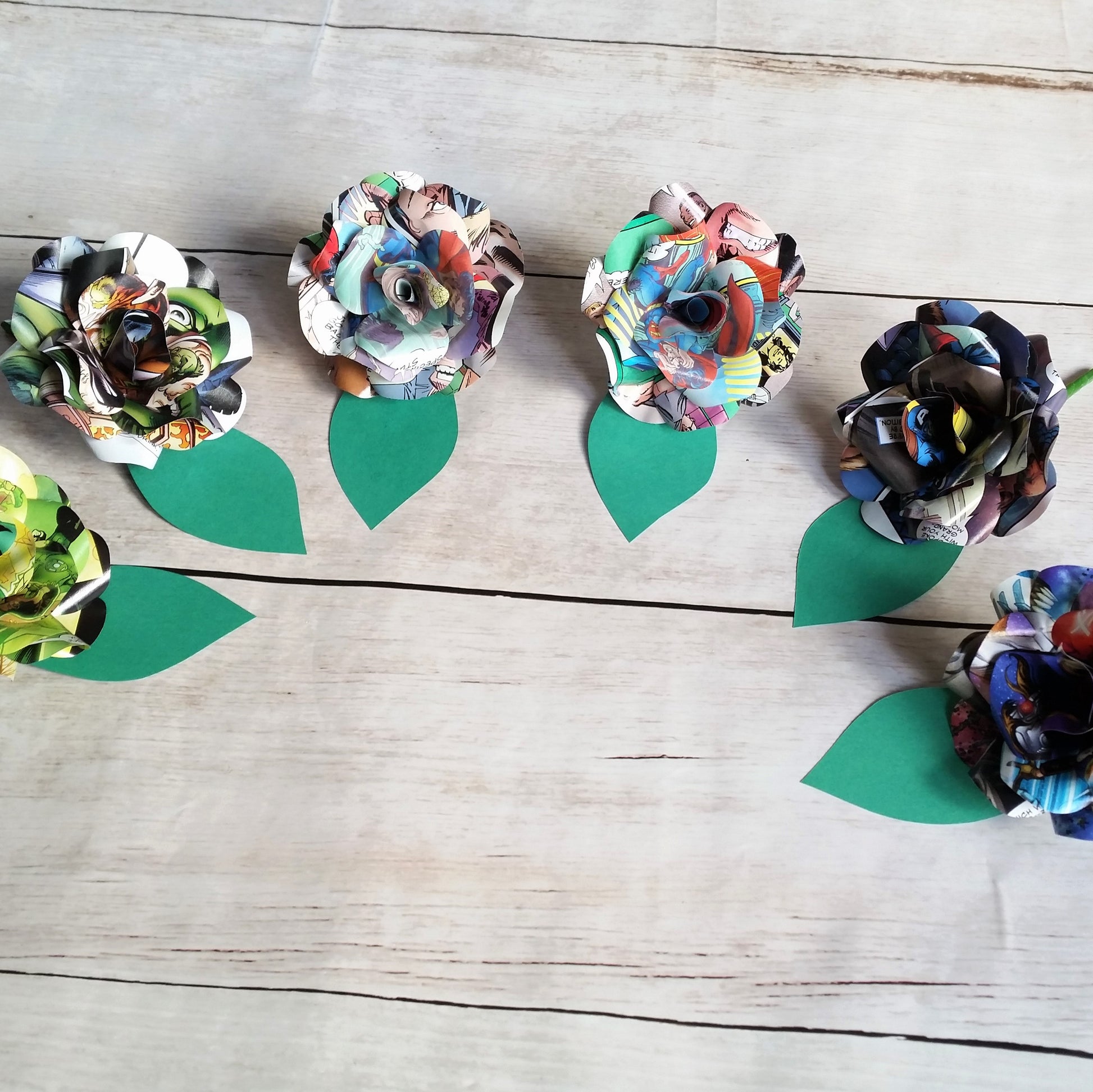 Comic Book Paper Flower Buttonholes