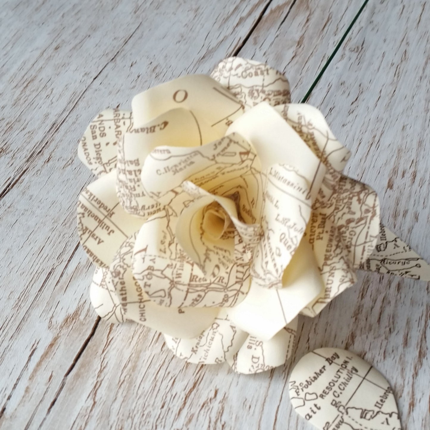 Vintage Map Paper Flowers