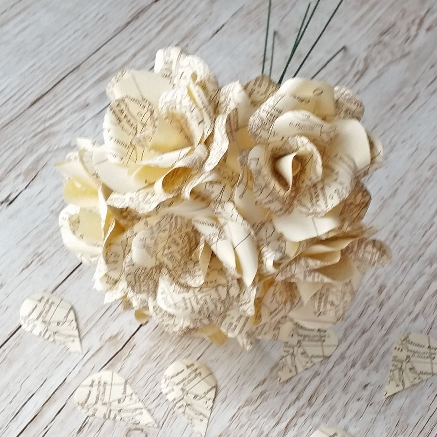 Vintage Map Paper Flowers
