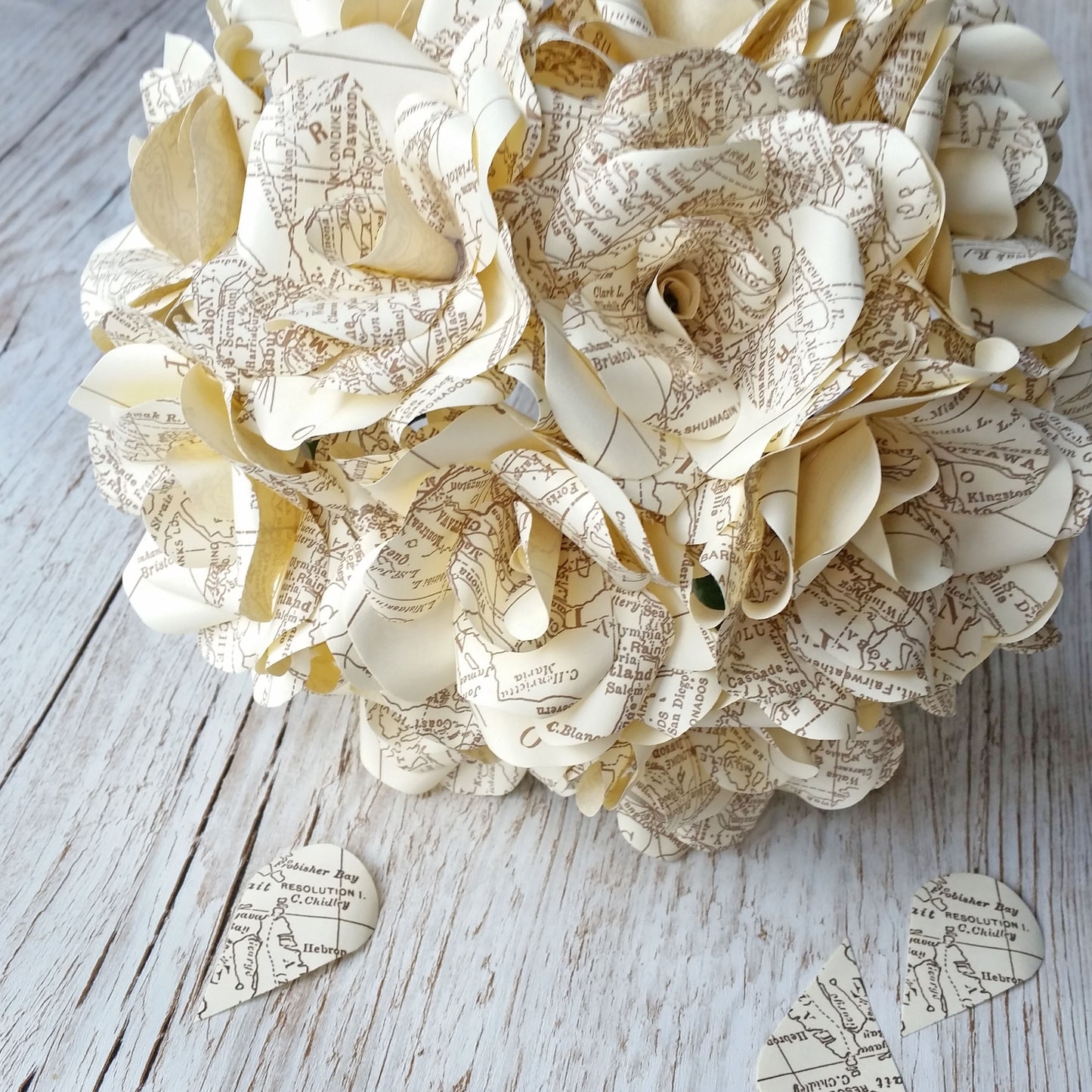 Vintage Map Paper Flowers