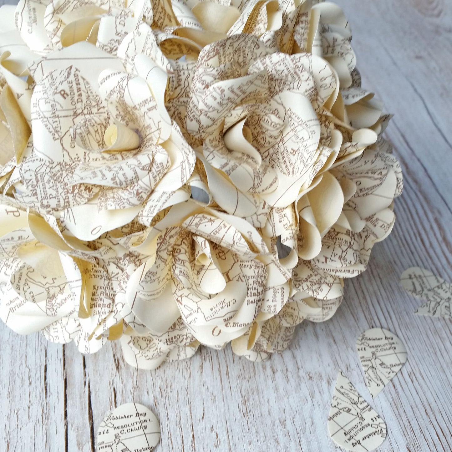Vintage Map Paper Flowers