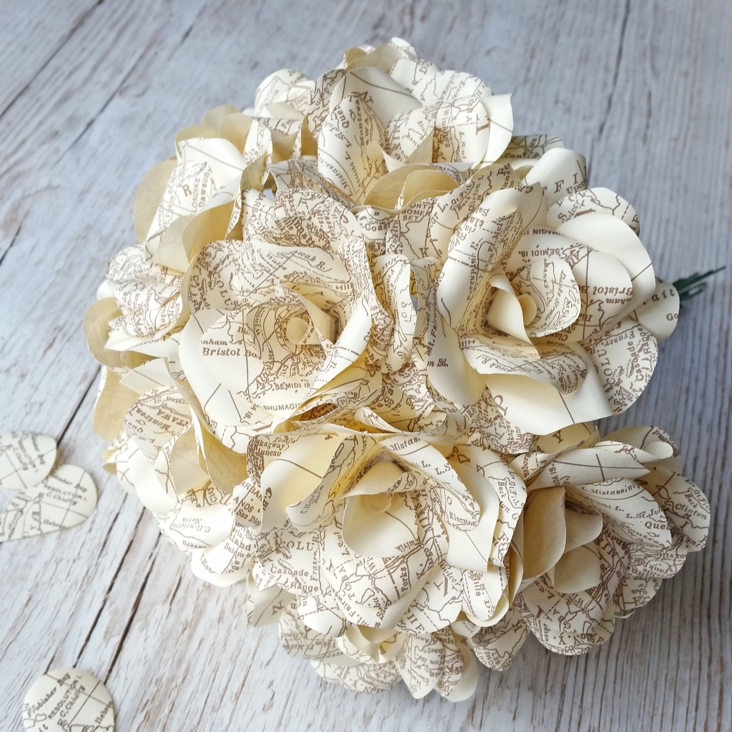 Vintage Map Paper Flowers