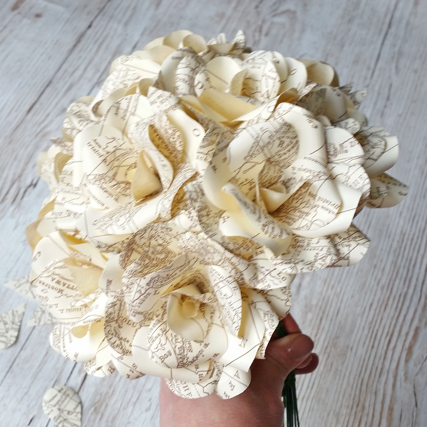 Vintage Map Paper Flowers