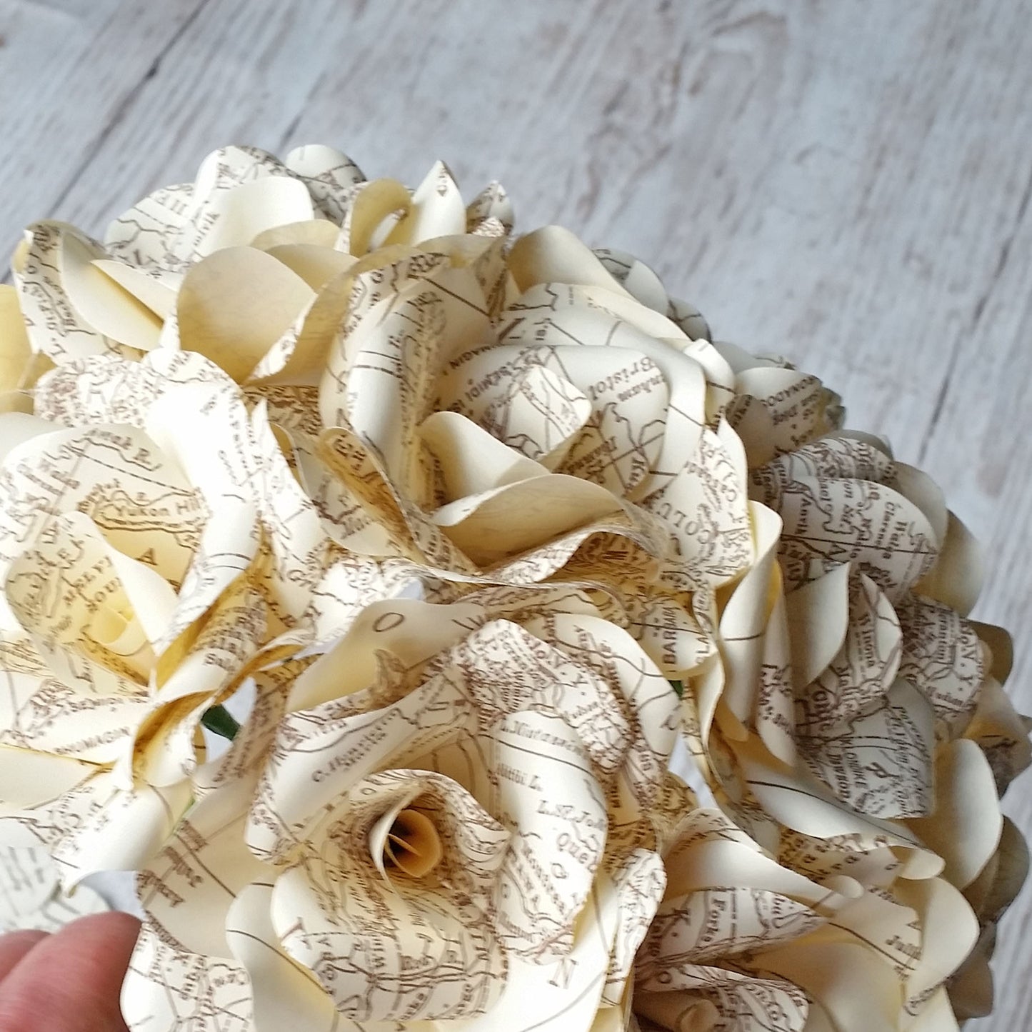 Vintage Map Paper Flowers