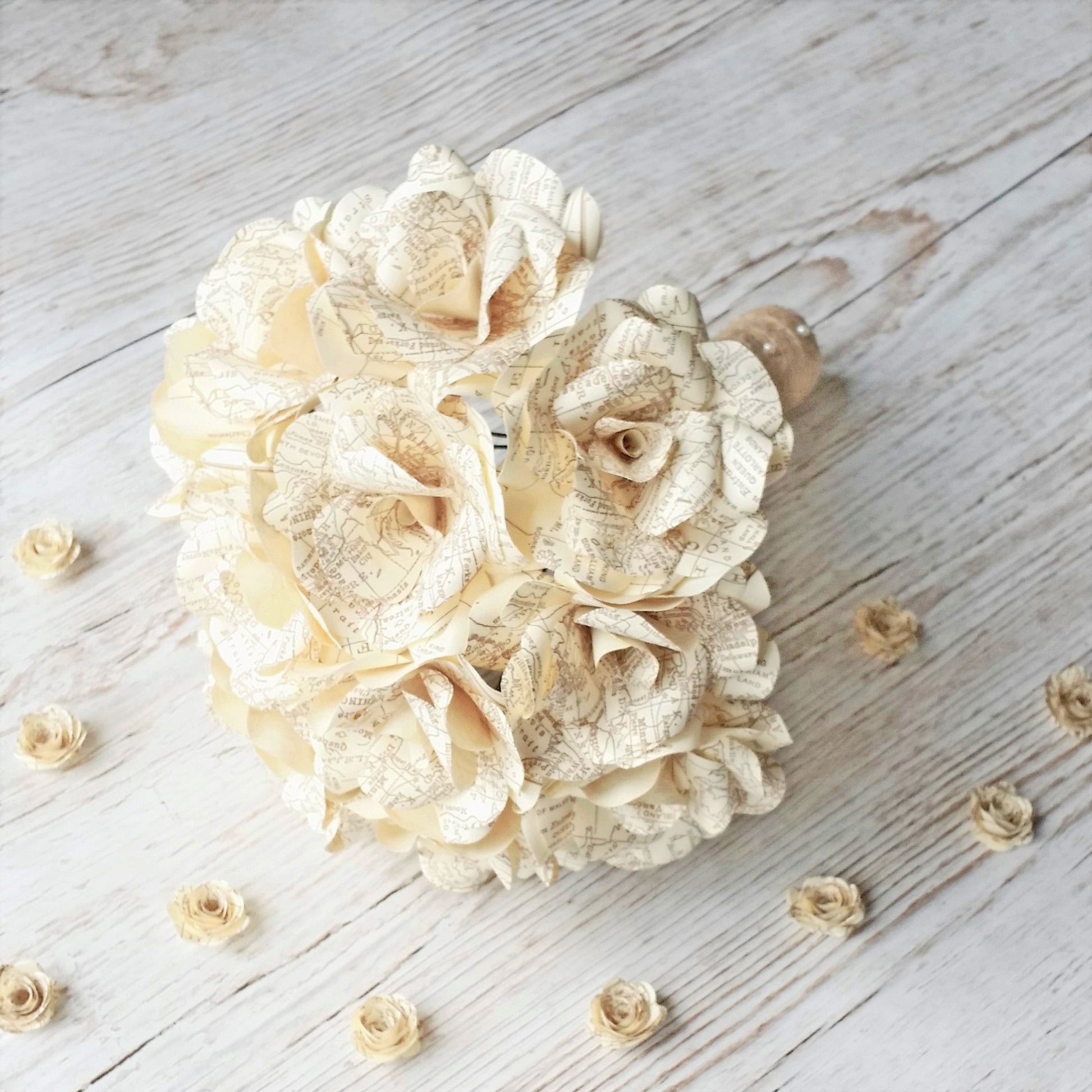 Vintage Map Bridal Bouquet