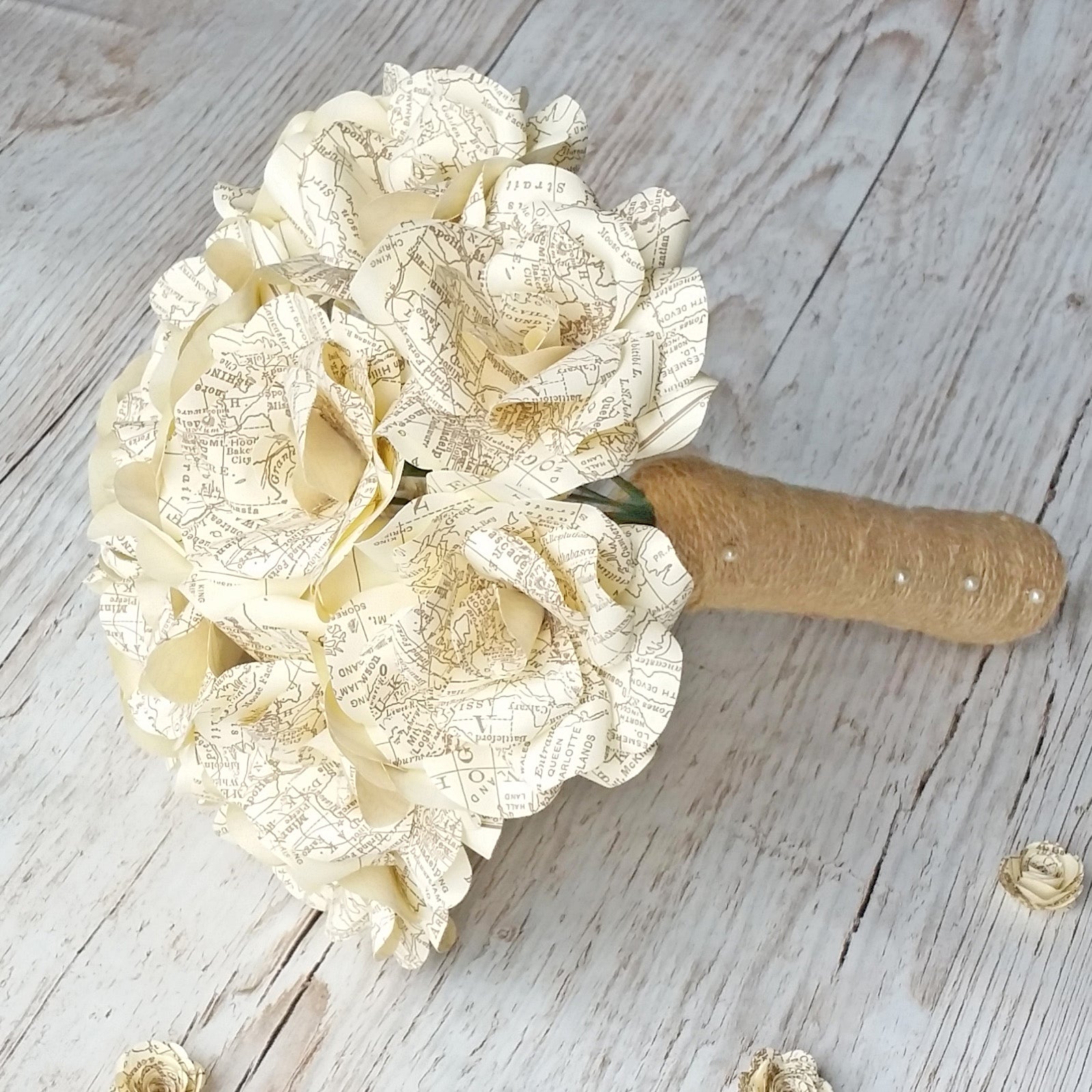 Vintage Map Bridal Bouquet