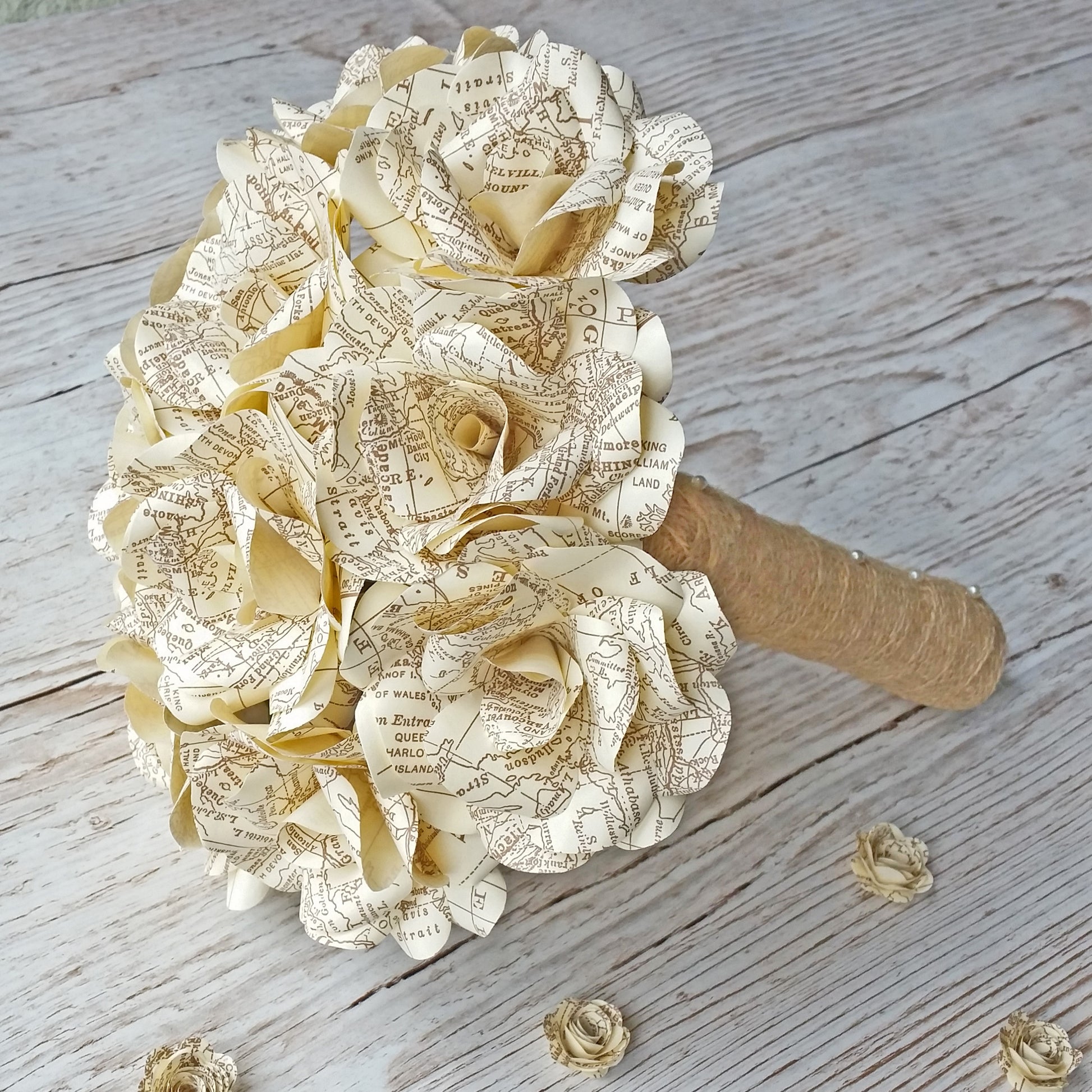 Vintage Map Bridal Bouquet