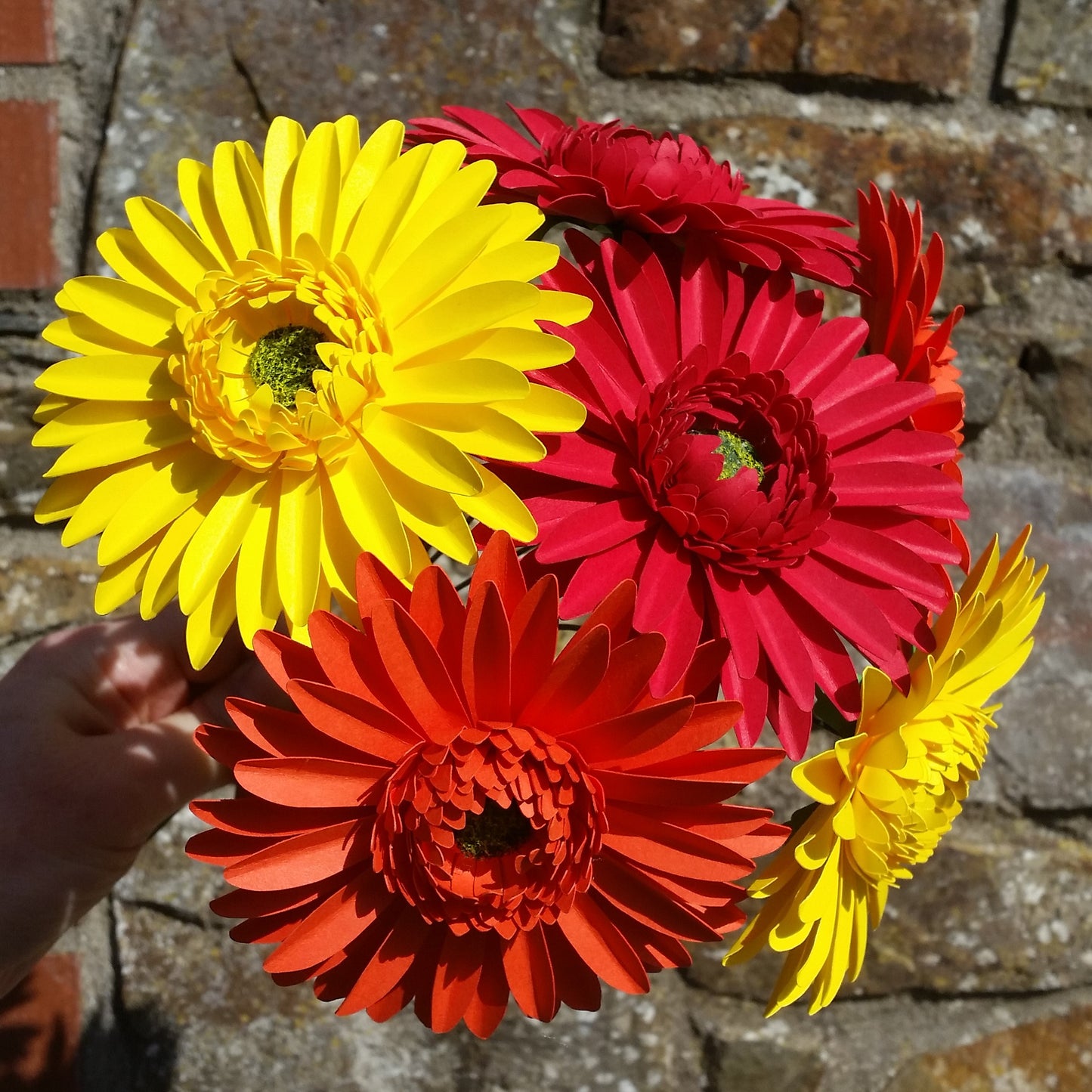 3 x Handmade Paper Gerbera Daisies