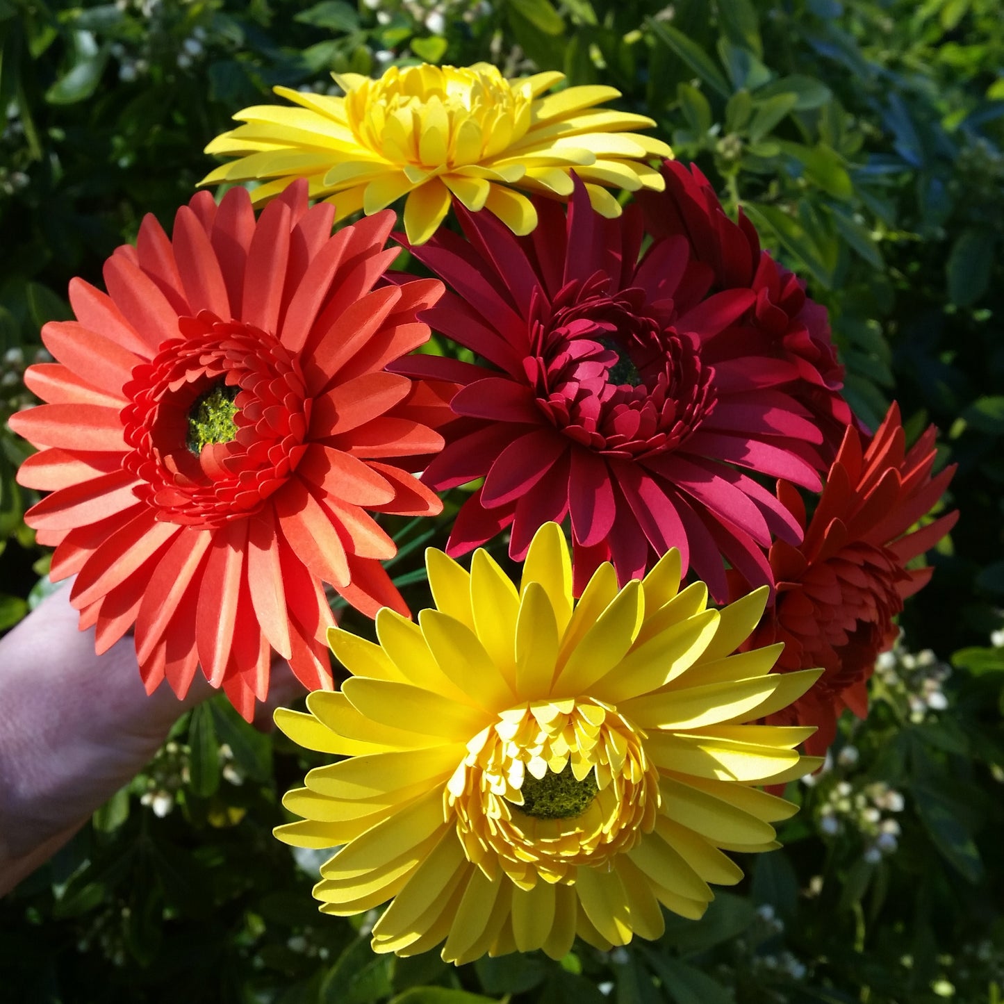6 x Handmade Paper Gerbera Daisies