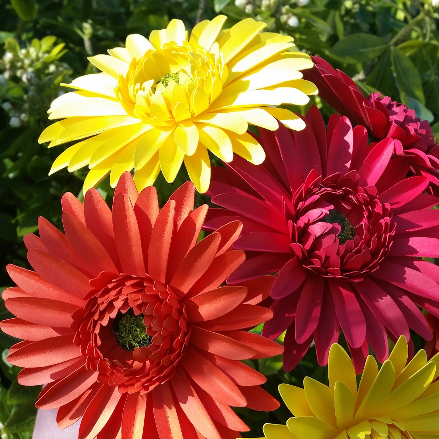 6 x Handmade Paper Gerbera Daisies