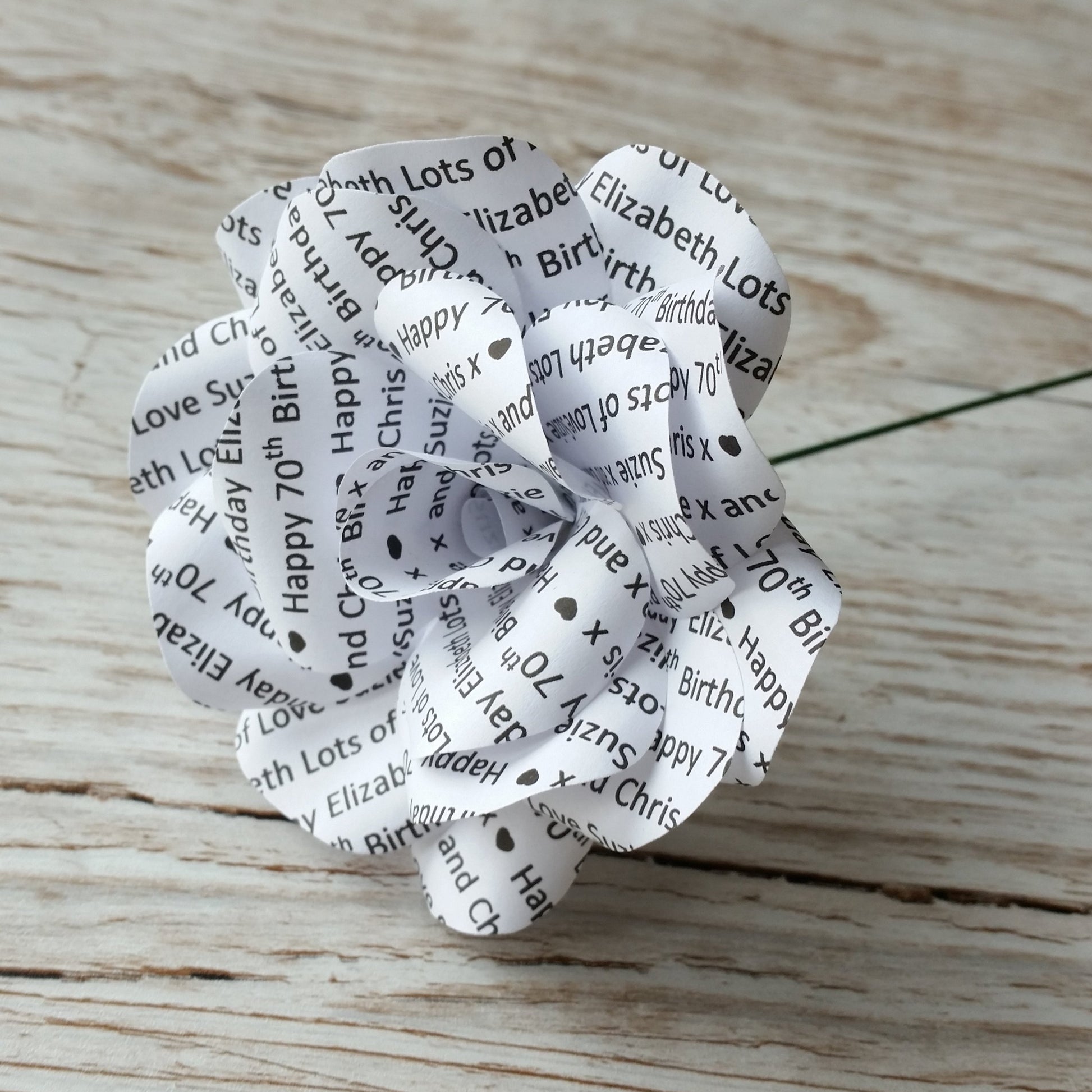 Happy Birthday white paper flower