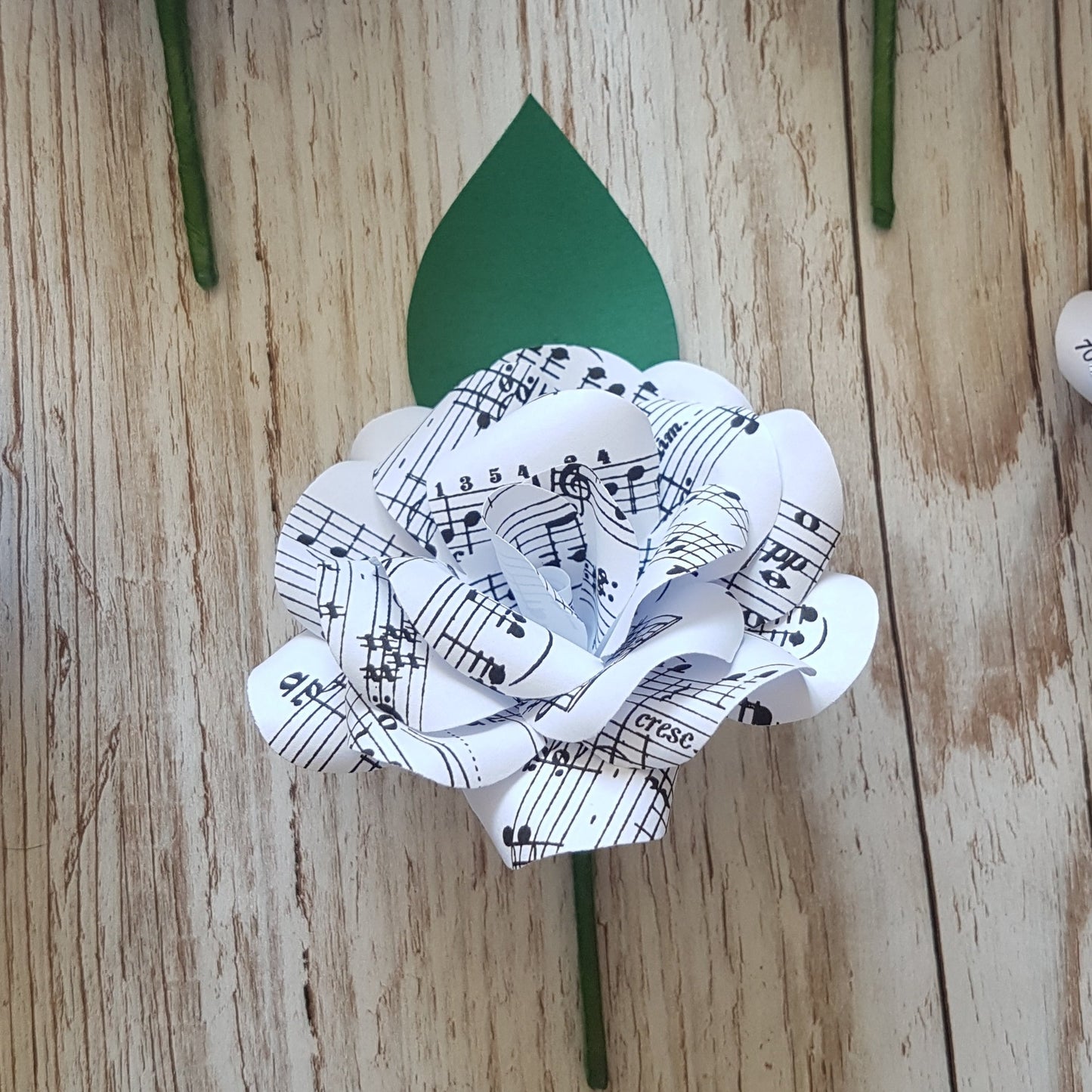 Sheet Music Paper Flower Buttonholes / Boutonnières