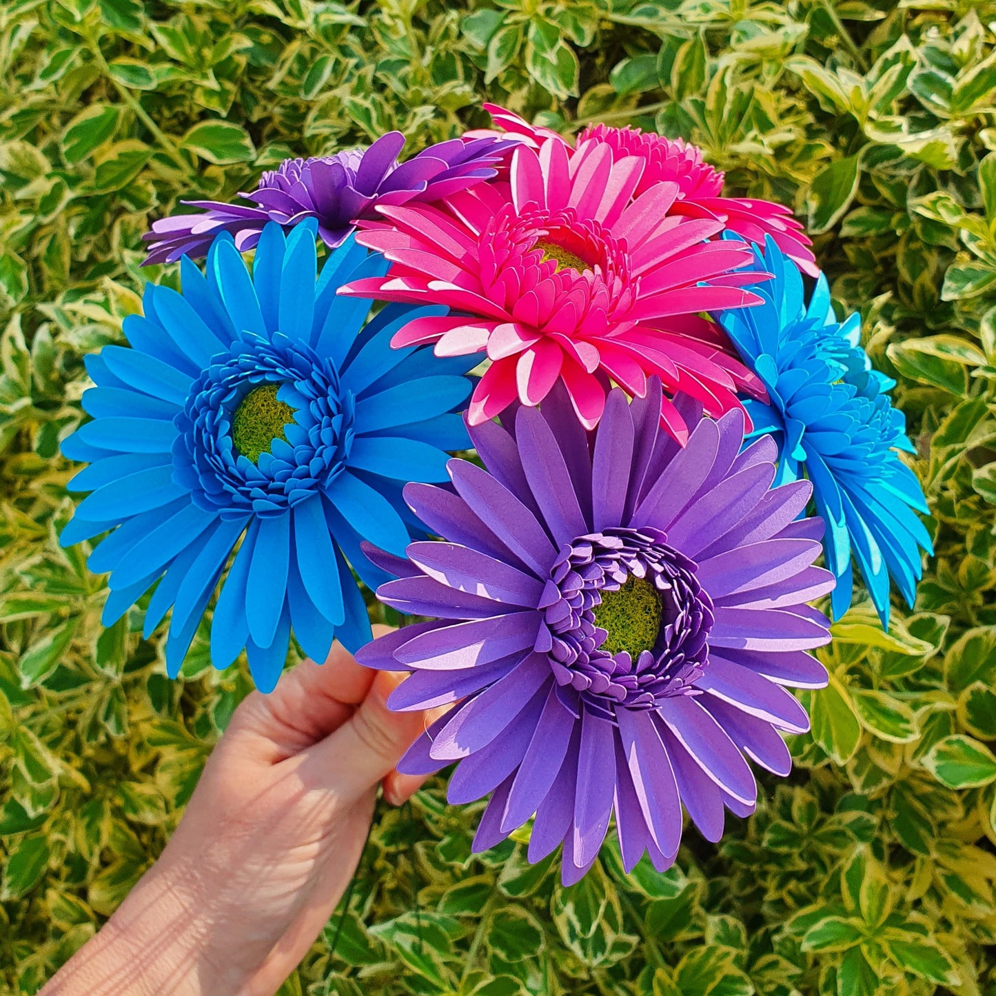 6 x Handmade Paper Gerbera Daisies