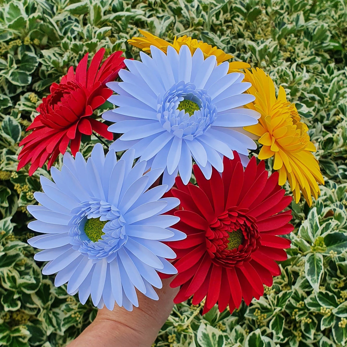 6 x Handmade Paper Gerbera Daisies