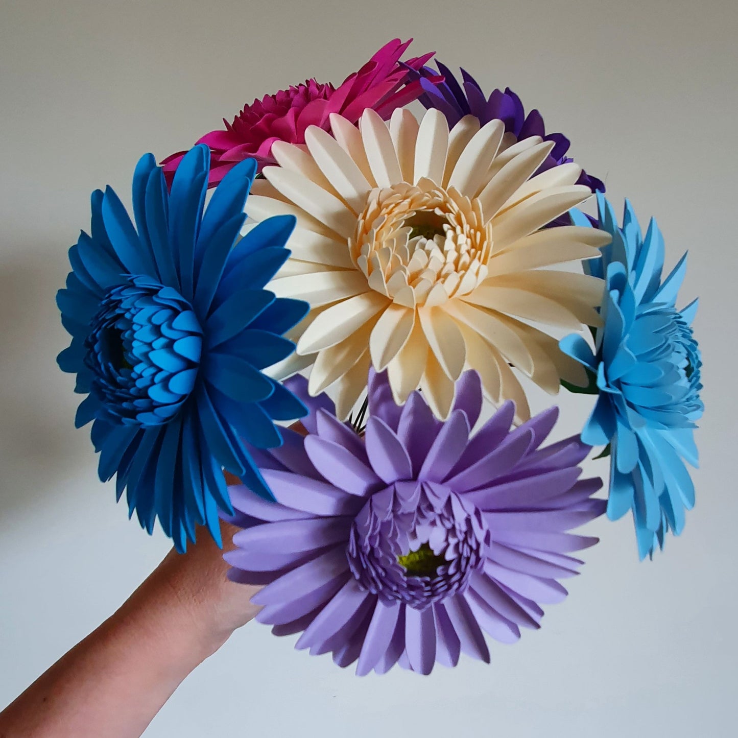 6 x Handmade Paper Gerbera Daisies