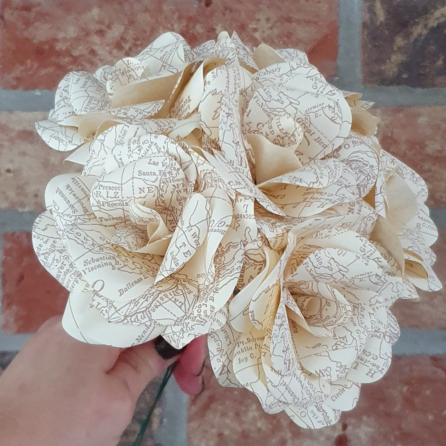 Vintage Map Paper Flowers