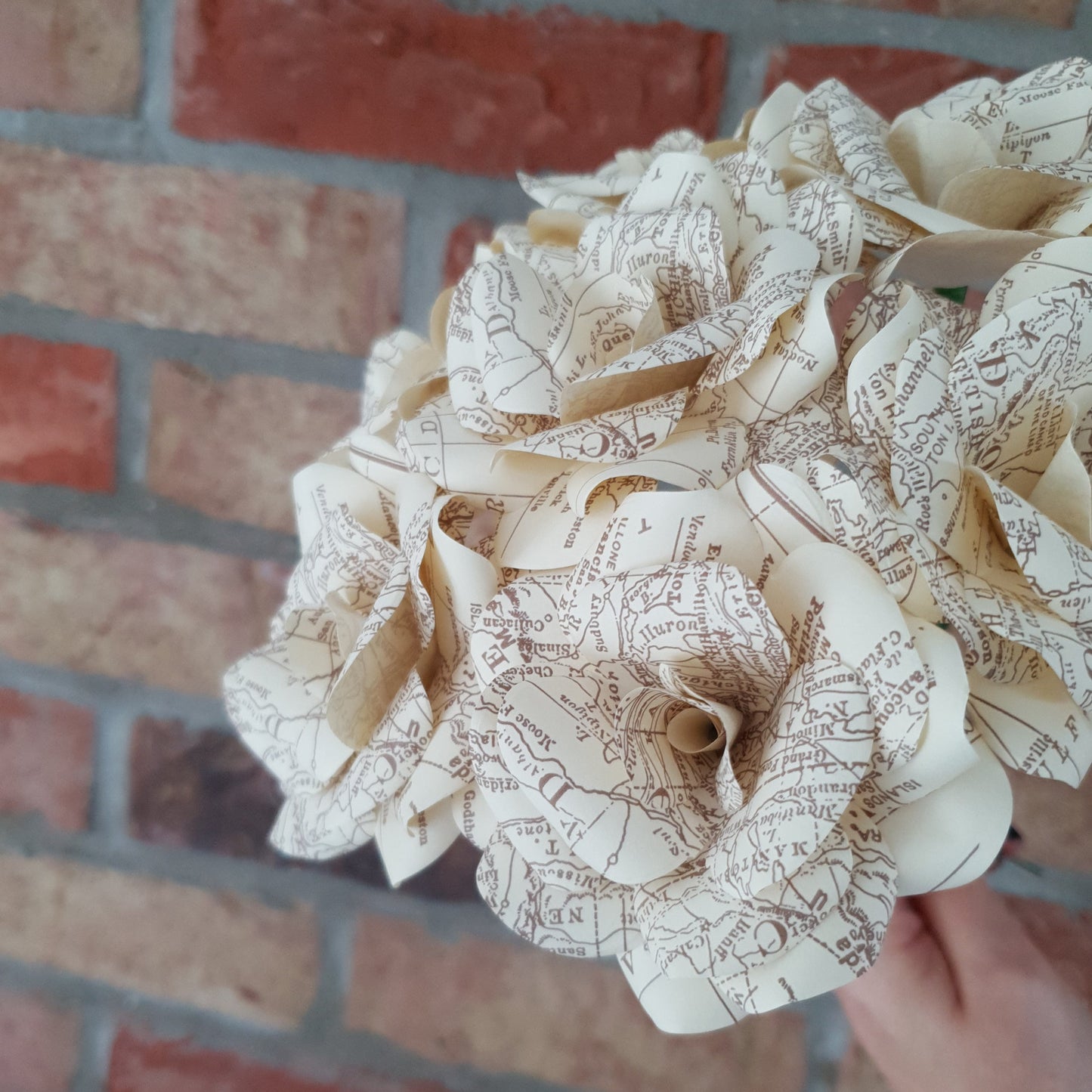Vintage Map Paper Flowers