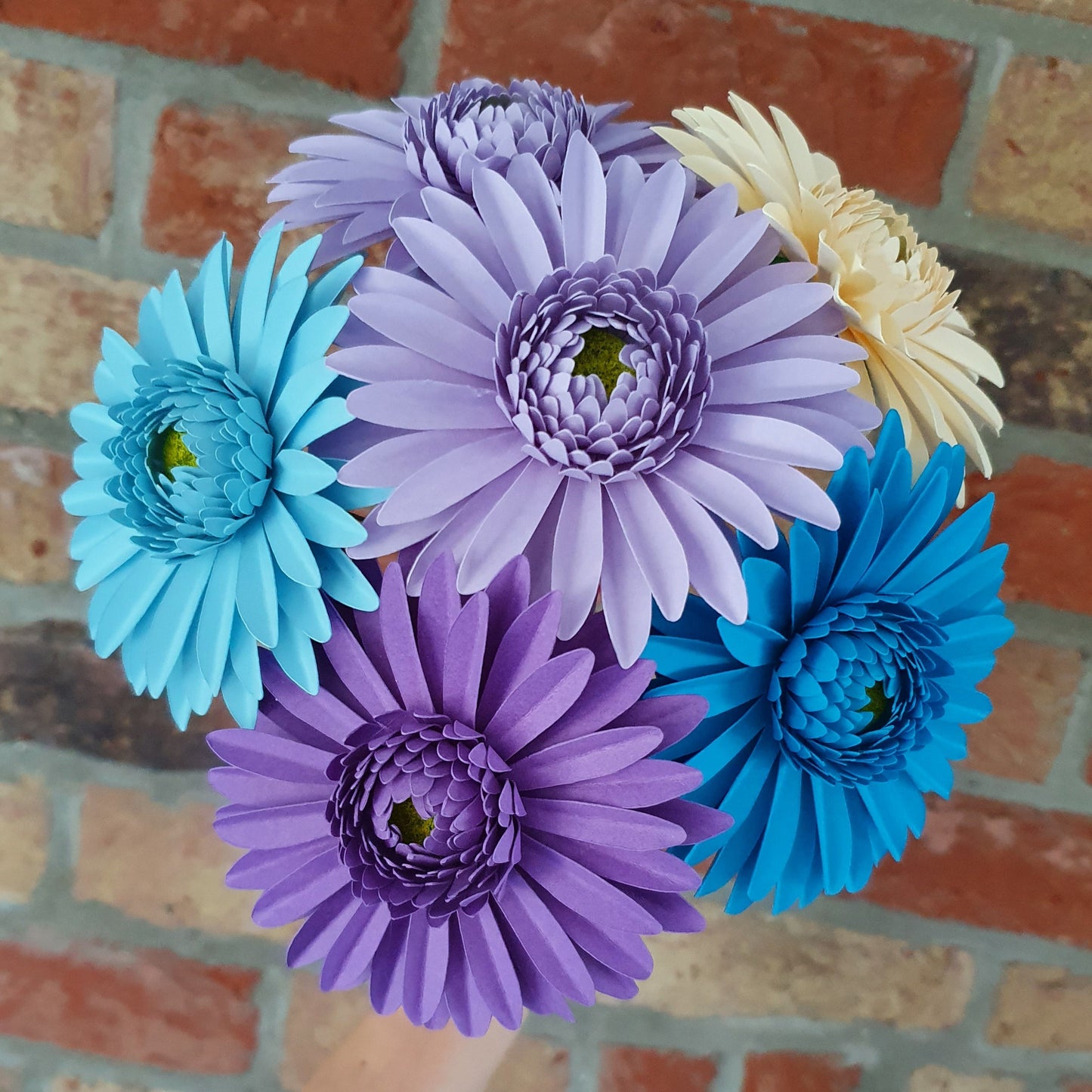 6 x Handmade Paper Gerbera Daisies