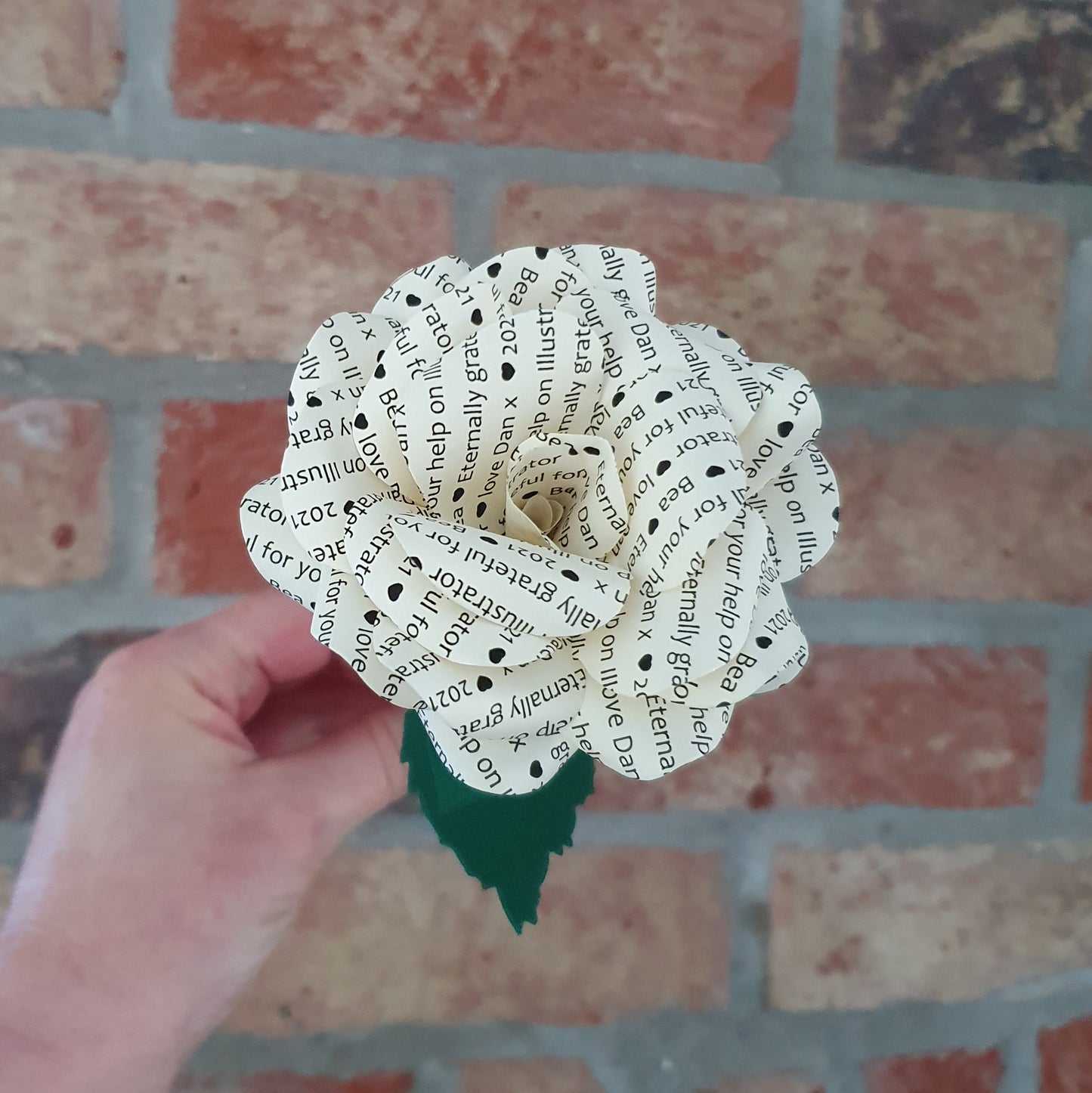 Single Personalised Message Paper Flowers