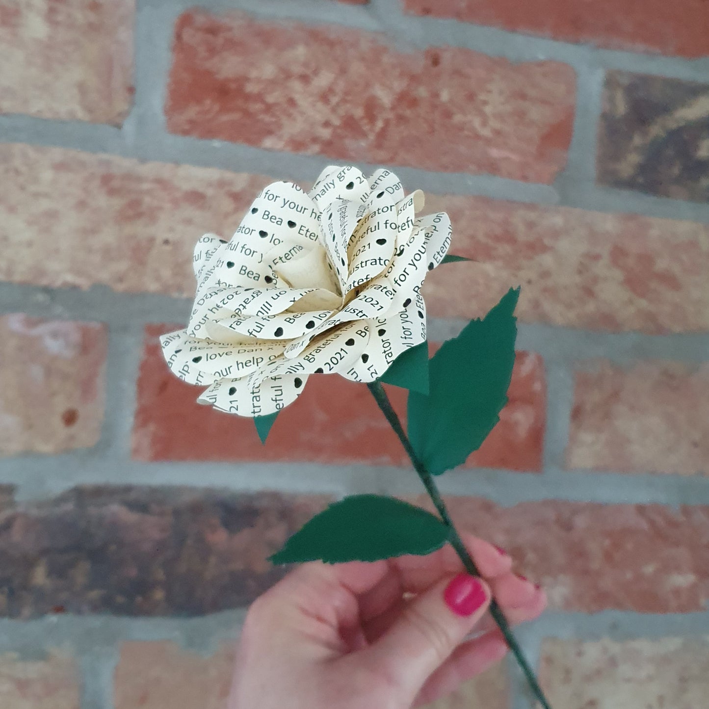 Single Personalised Message Paper Flowers