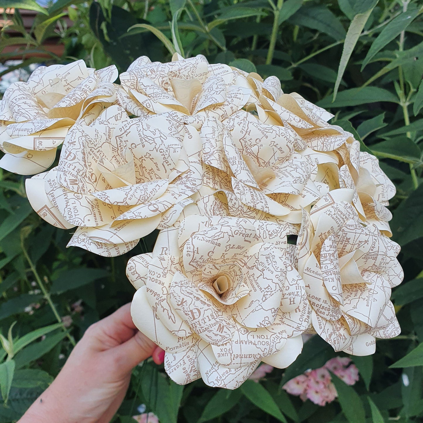 Vintage Map Paper Flowers