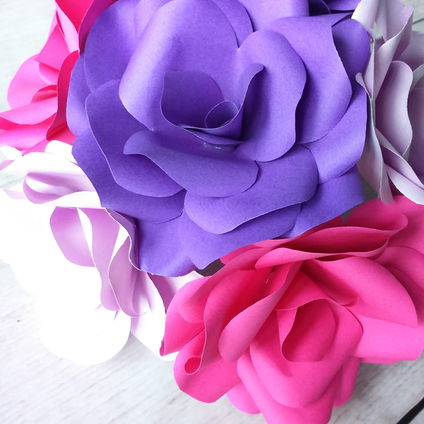 Purple, Lilac & Pink Paper Flowers