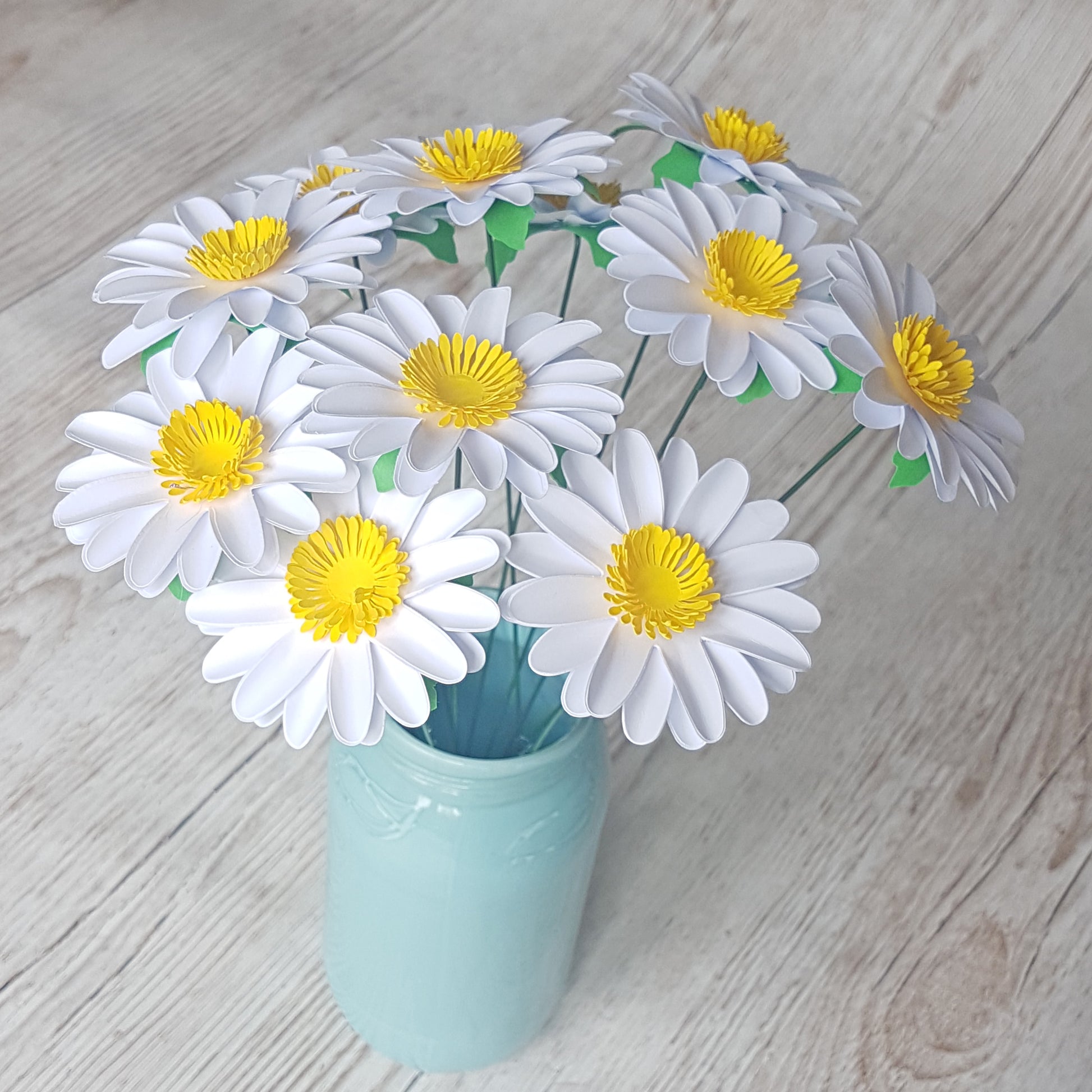 Paper Daisies in vase