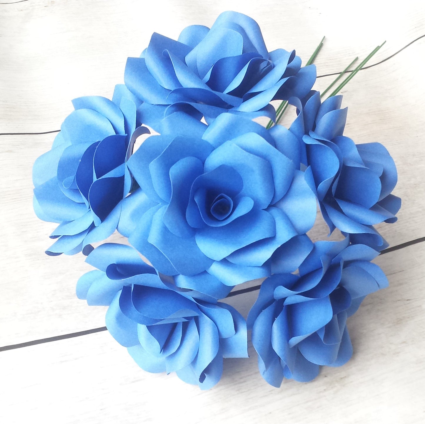 Royal Blue Paper Flowers