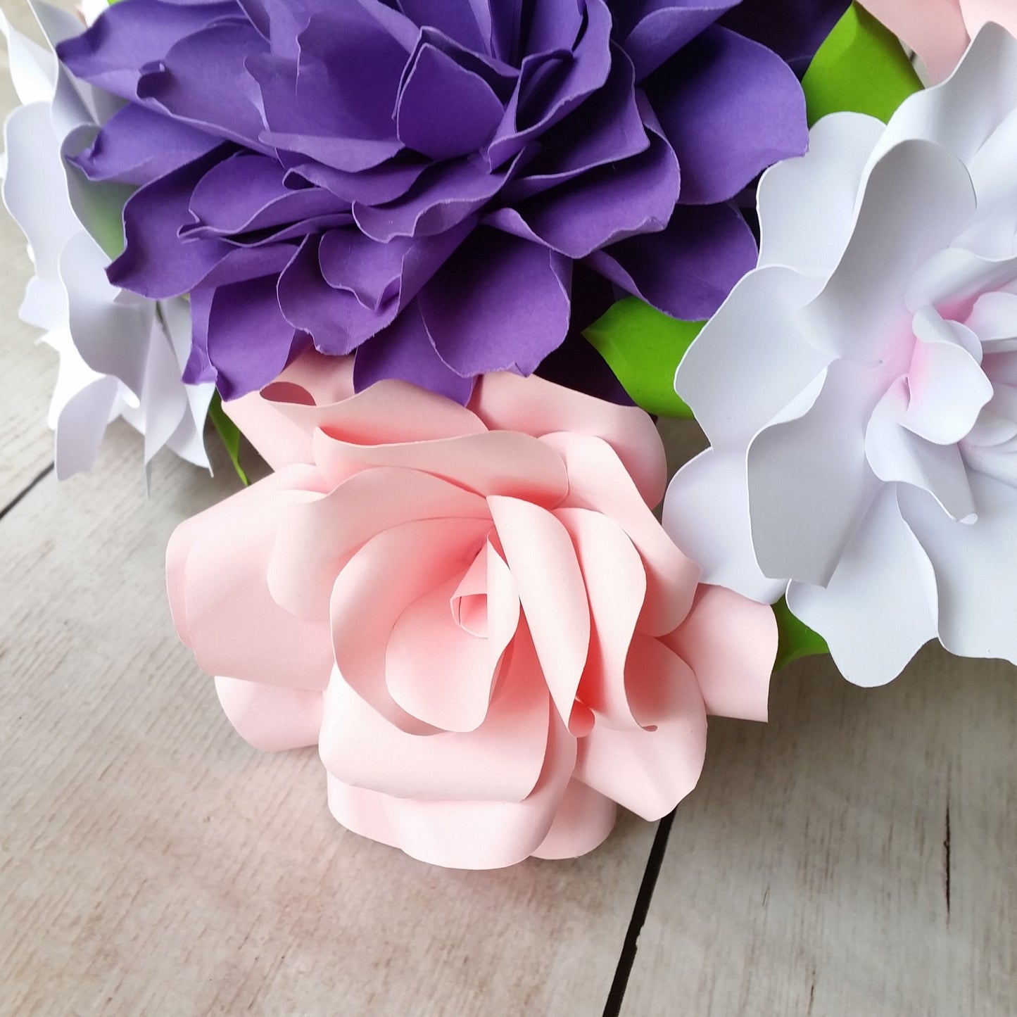 Mixed Paper Flower Bouquet - Rose - Gardenia - Dahlia -Alternative Forever Flowers