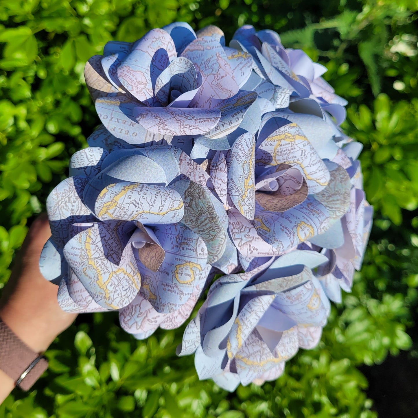 Travel Map Paper Flowers
