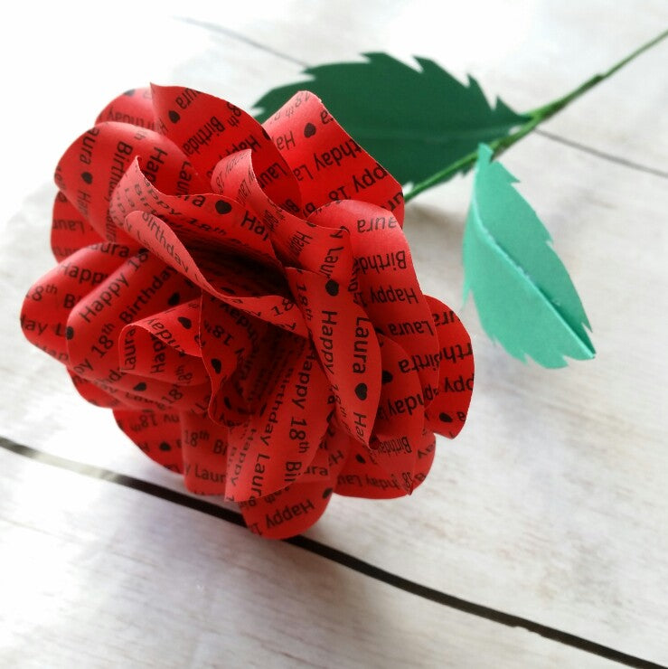Single Personalised Message Paper Flowers