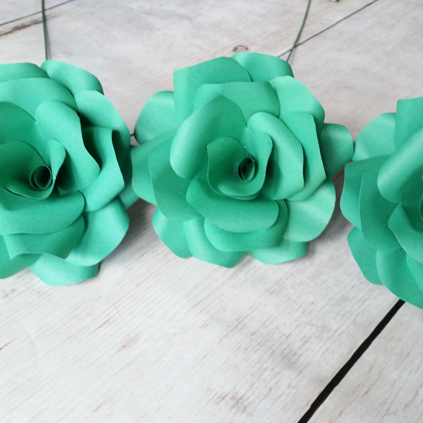 Green Paper Roses