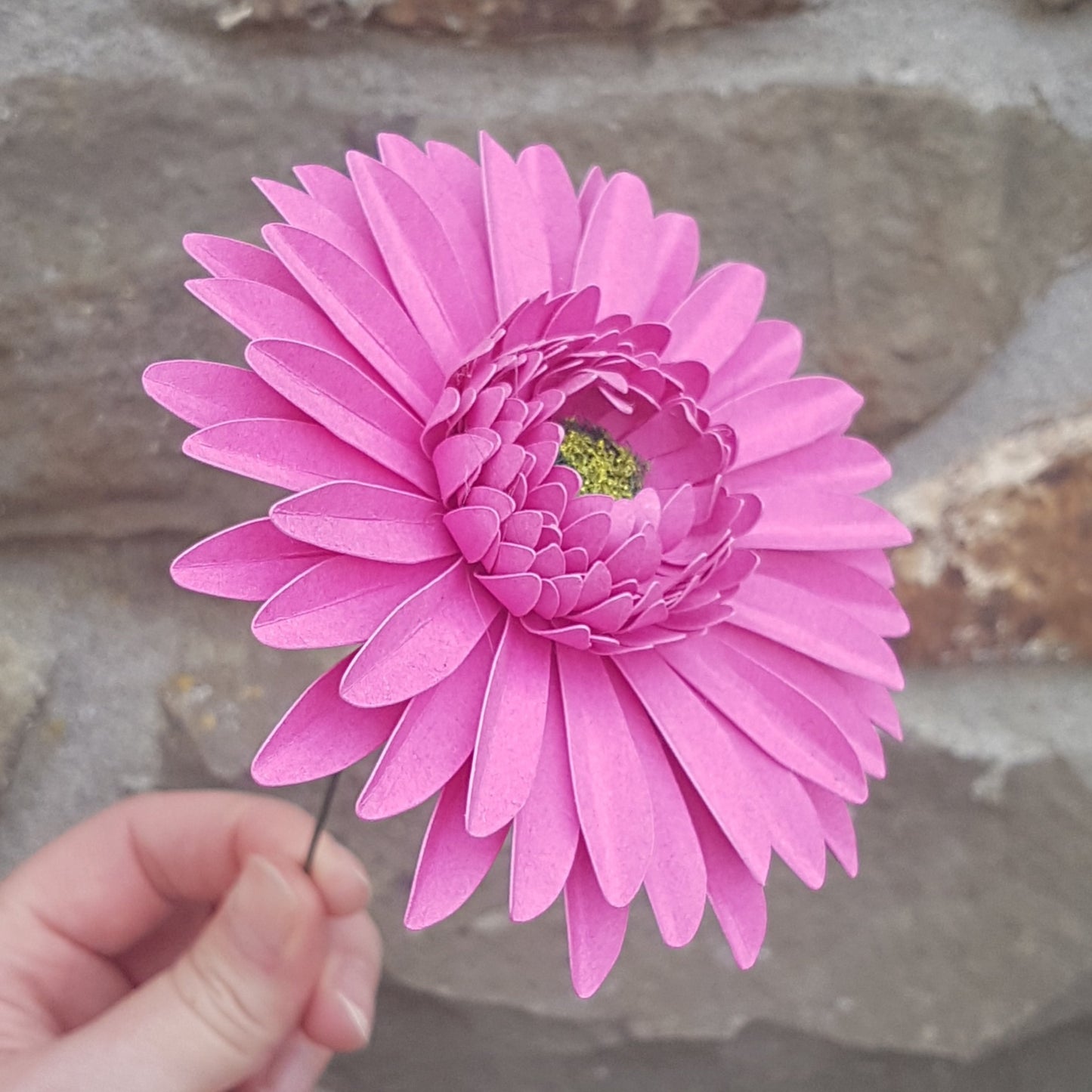 Bright Pink Paper Gerbera Daisy