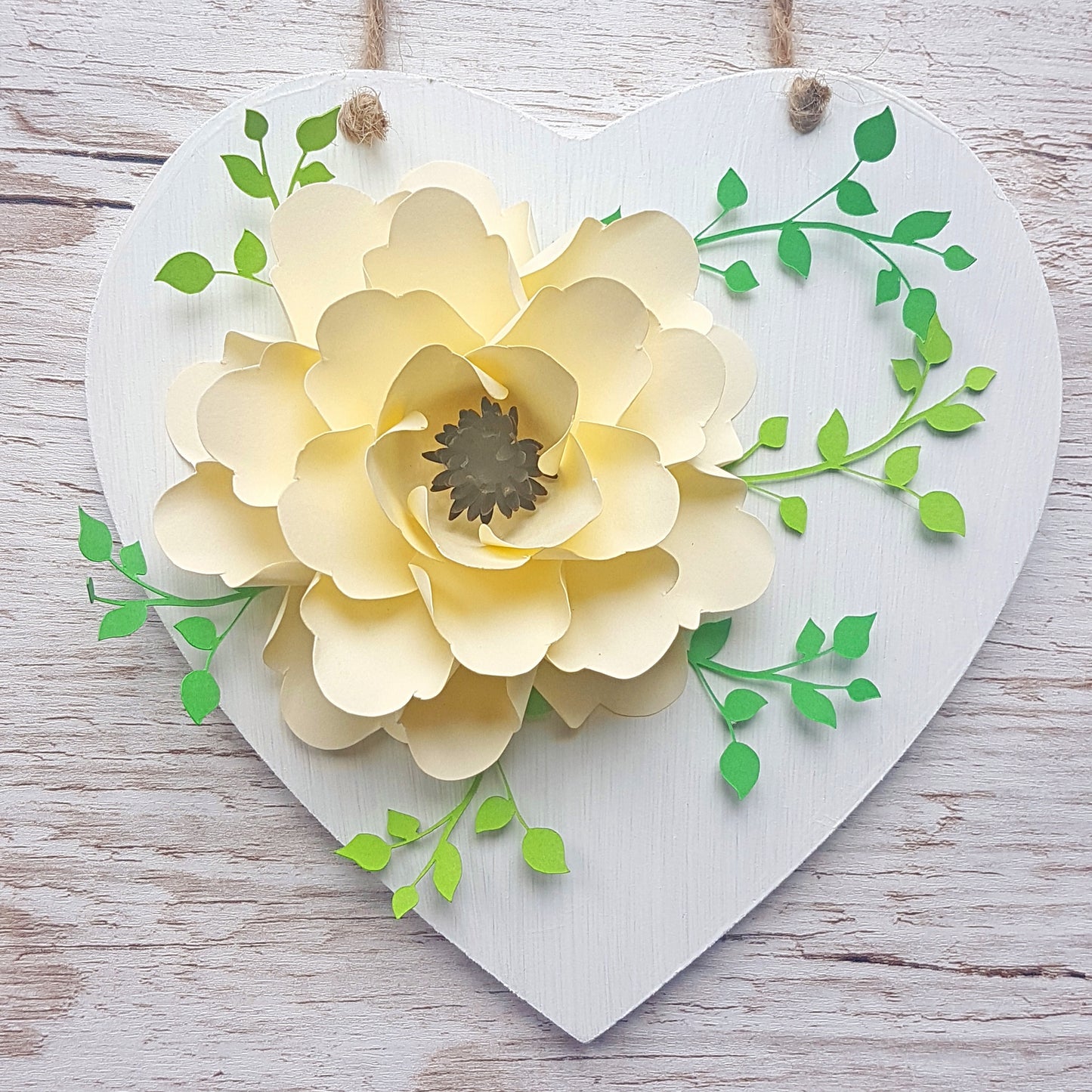 Floral Wooden Heart