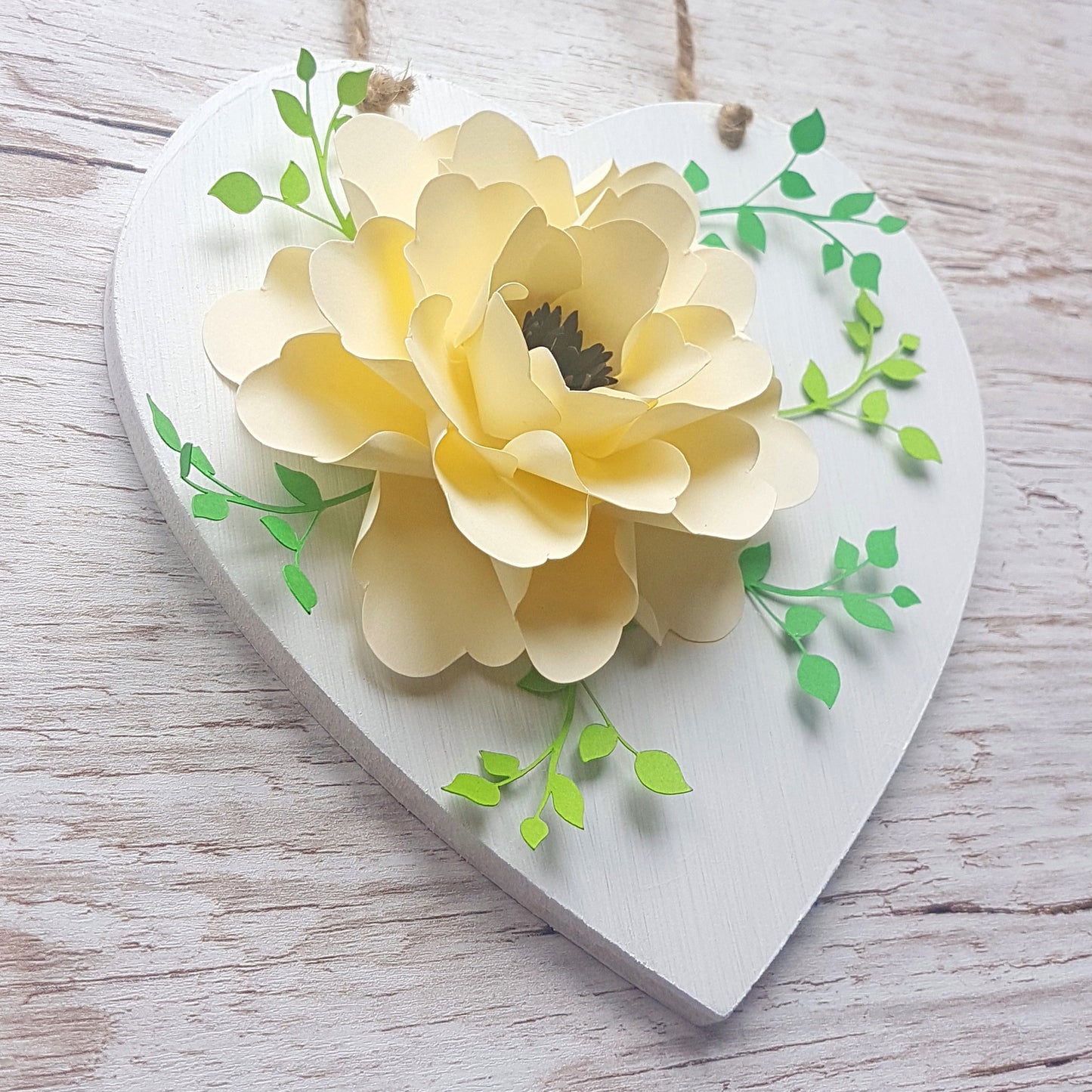 Floral Wooden Heart