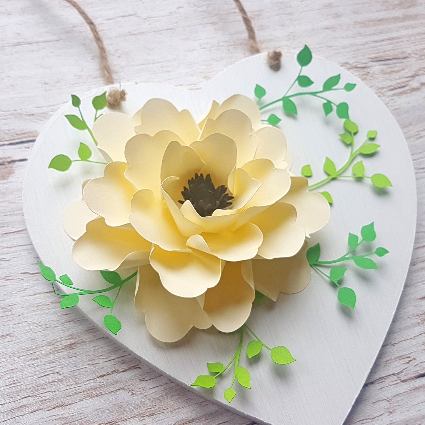 Floral Wooden Heart