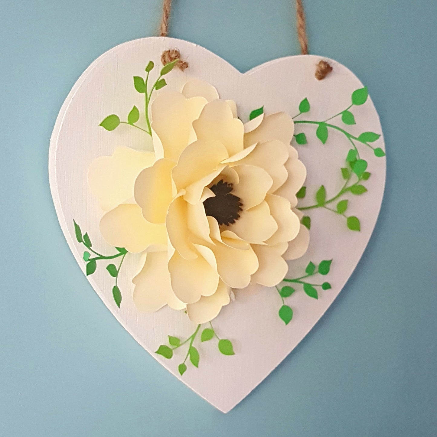 Floral Wooden Heart