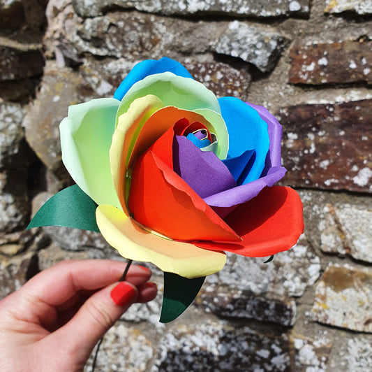Rainbow Paper Rose