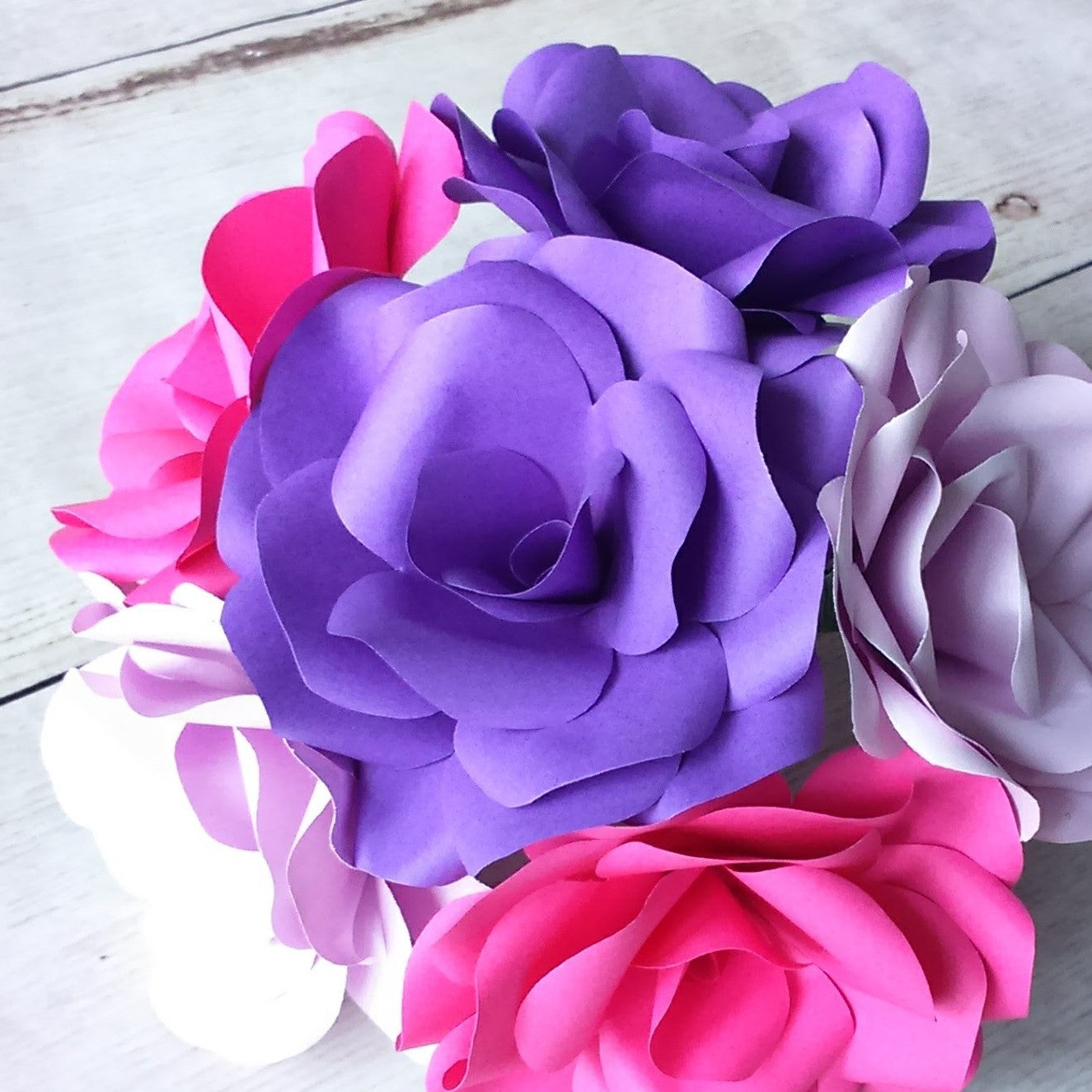 Purple, Lilac & Pink Paper Roses