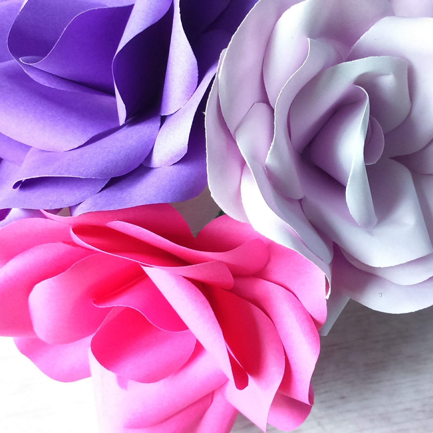 Purple, Lilac & Pink Paper Flowers